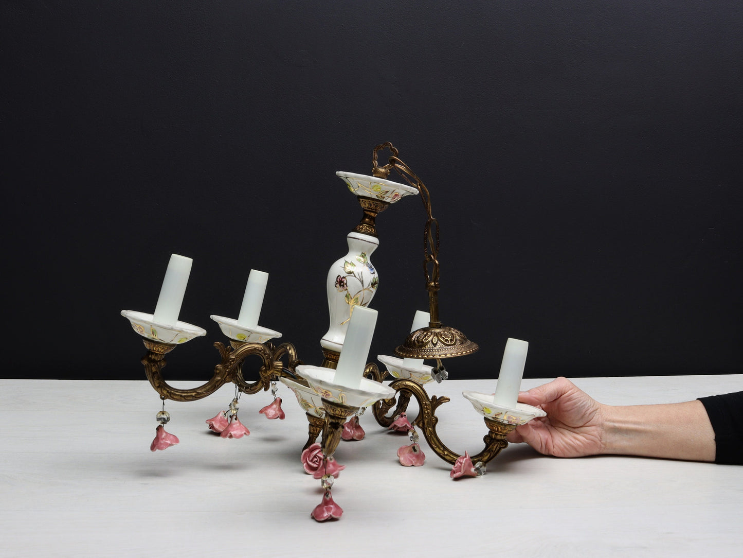 Vintage Chandelier / Hanging Light |Unique Entryway Lighting-Vintage Home Decor