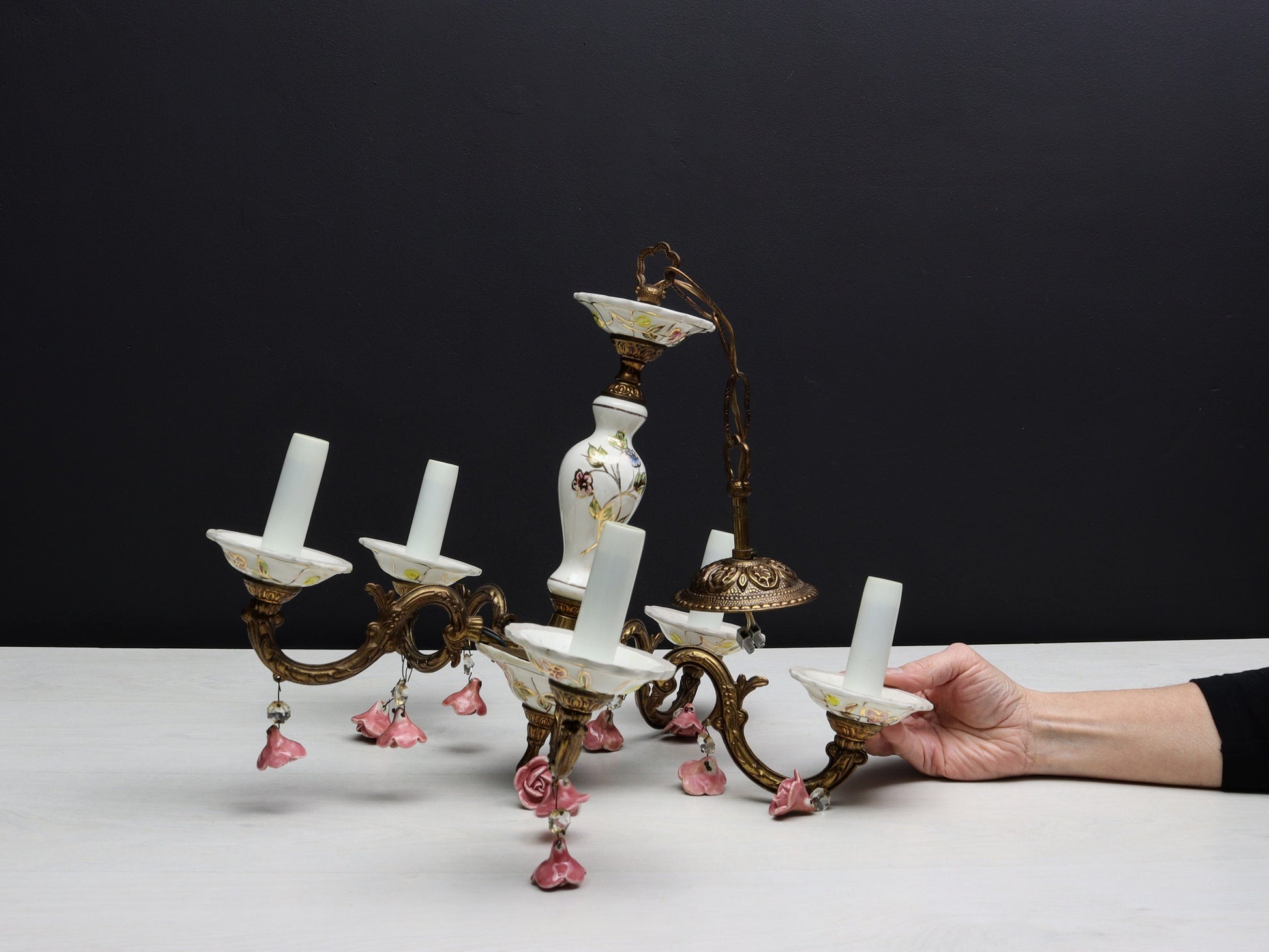 Vintage Chandelier / Hanging Light |Unique Entryway Lighting-Vintage Home Decor