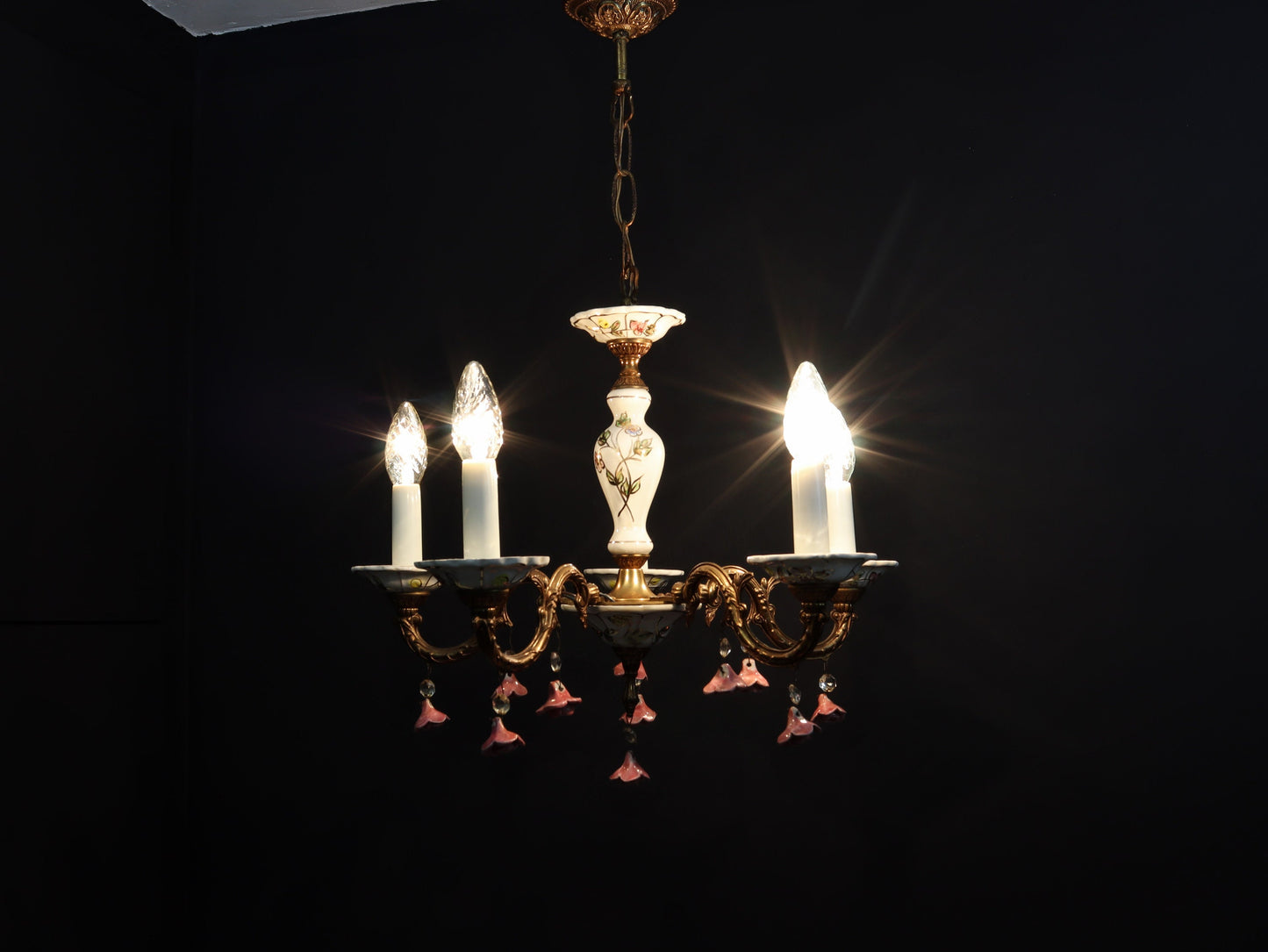 Vintage Chandelier / Hanging Light |Unique Entryway Lighting-Vintage Home Decor