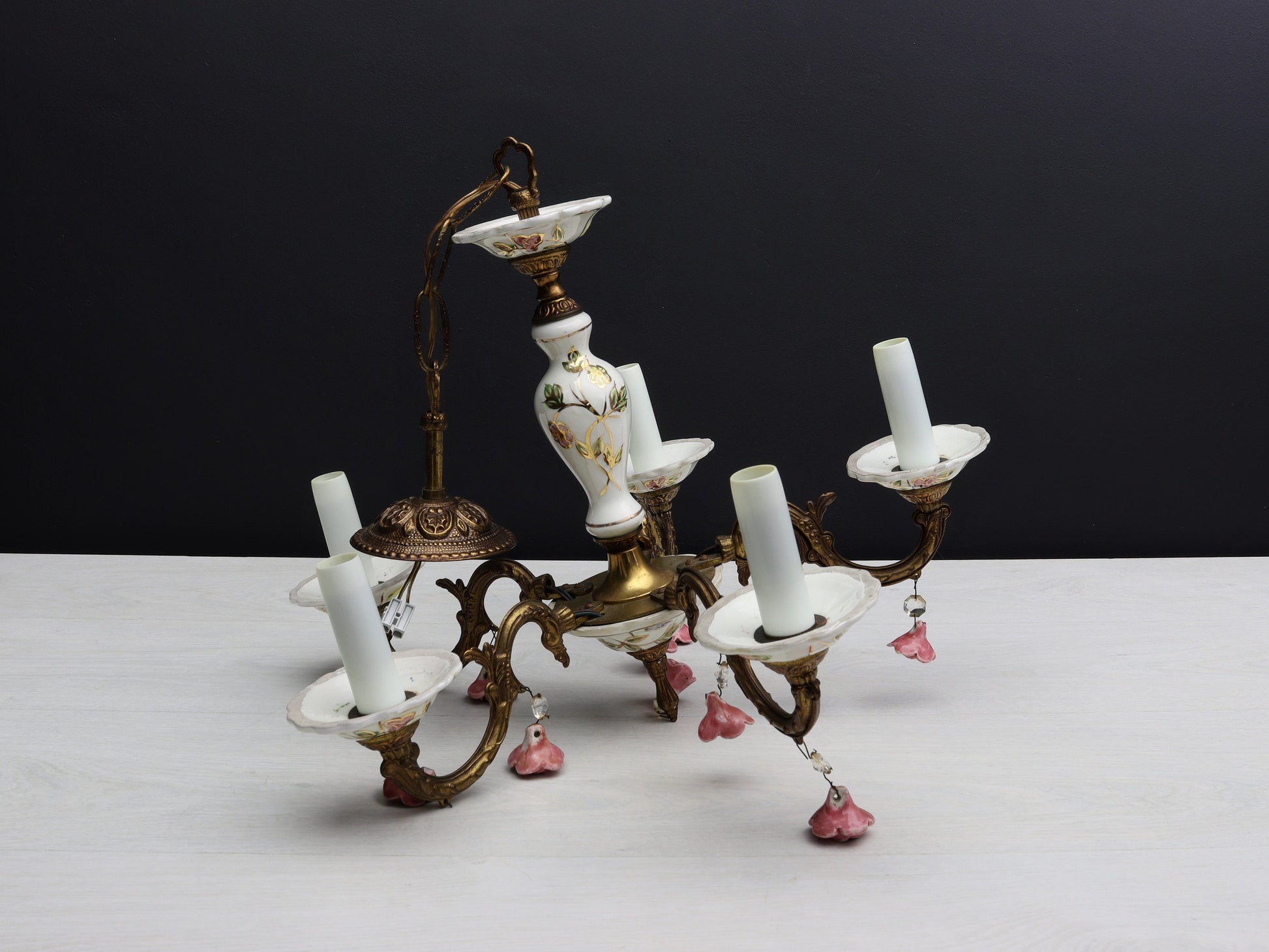 Vintage Chandelier / Hanging Light |Unique Entryway Lighting-Vintage Home Decor