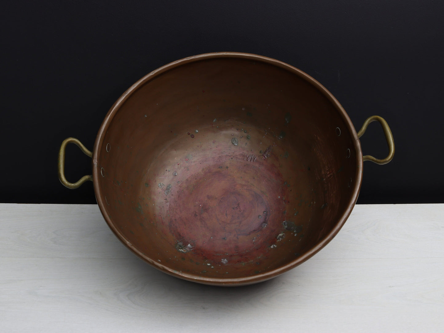 Antique Copper Pot | Farmhouse Decor |Copper Kettle | Firewood Holder- Vintage Home Decor