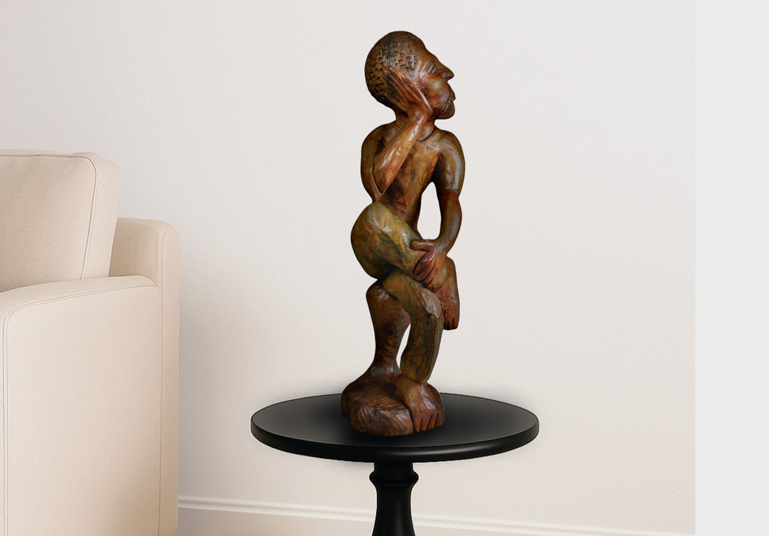 Hand Carved Wood-African Statue-Wood Figurine-African Tribal Art-African Figurine-Unique Gift Ideas-Wooden Statue-Vintage Home Decor