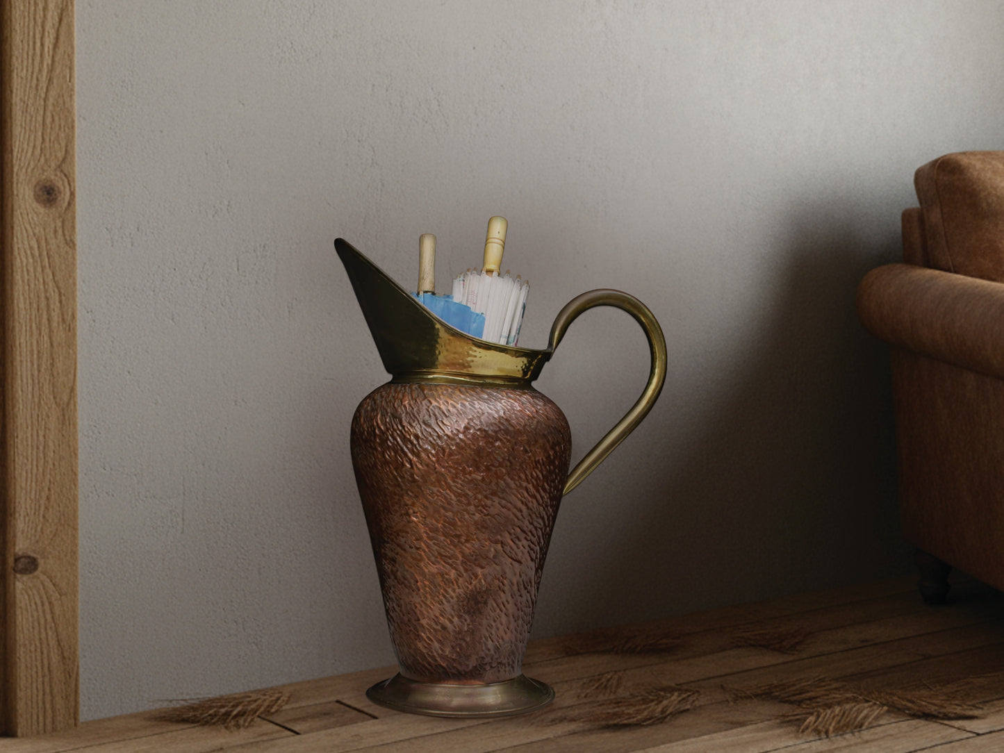  Modern farmhouse umbrella stand. Vintage home decor for front porch decor or hallway decor.