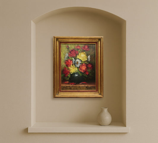 Floral Art Vintage Oil Painting | Floral Painting -Vintage Home Decor | Painting on Canvas | Unique Gift Ideas