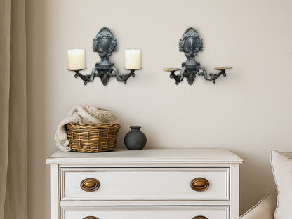 Iron Candle Wall Sconce - set of 2 | Vintage Decor Wall Candle Holders | Metal Candle Holder Deals & Unique Gifts