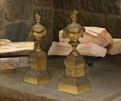 Fireplace Andirons | Antique Fireplace Log Holder | Firewood Holder | Vintage Home Decor