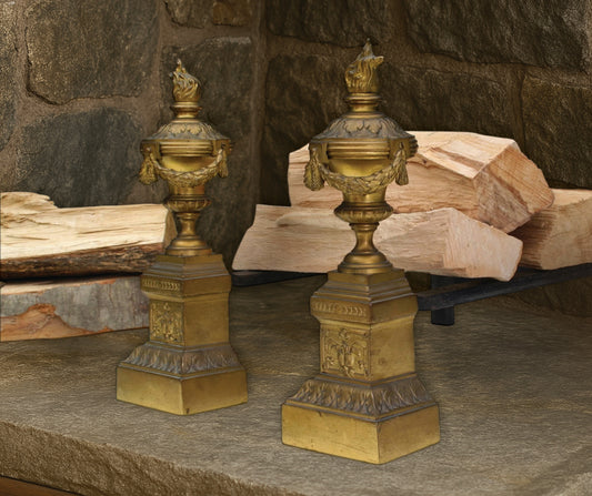 Fireplace Andirons | Antique Fireplace Log Holder | Firewood Holder | Vintage Home Decor