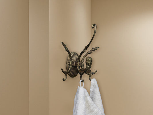 Large brass wall hook is perfect vintage home decor and an excellent unique gift ideas.