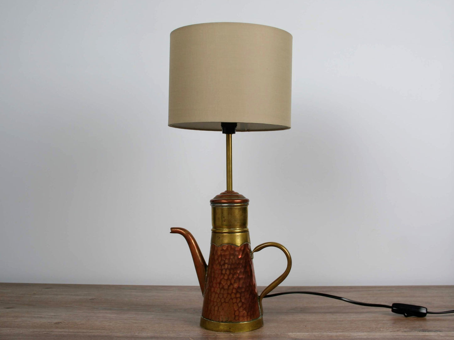 Belgium-Unique Table Lamp-Vintage Desk Lamp-Cool Desk Lamp-Vintage Coffee Pot-Unique Gift Ideas-Brass Tea Pot-Vintage Home Decor-Unique Lamp