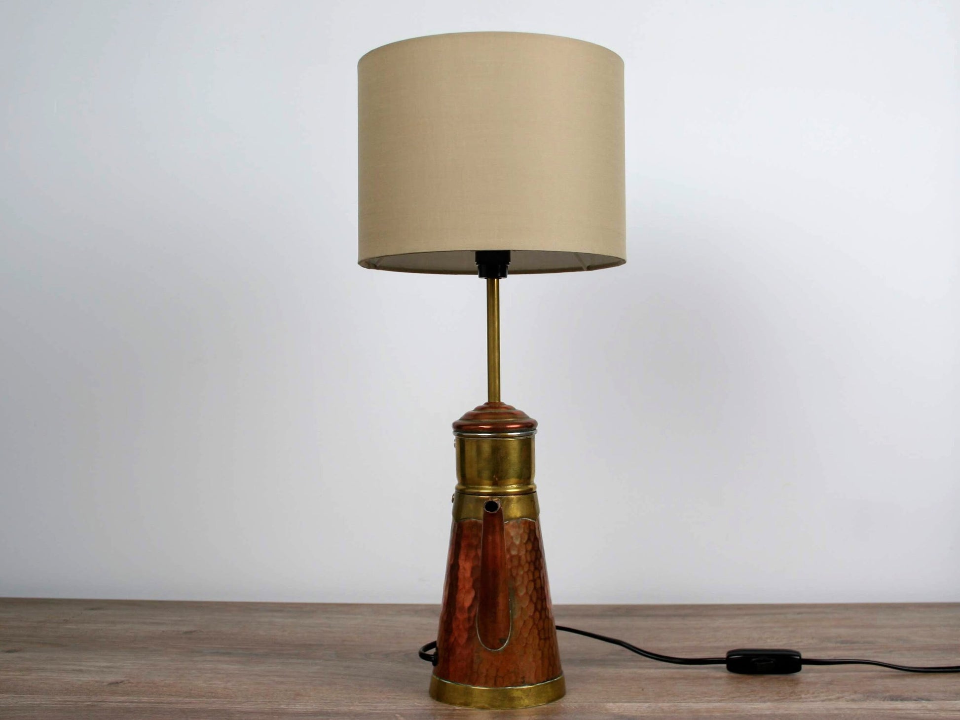 Belgium-Unique Table Lamp-Vintage Desk Lamp-Cool Desk Lamp-Vintage Coffee Pot-Unique Gift Ideas-Brass Tea Pot-Vintage Home Decor-Unique Lamp