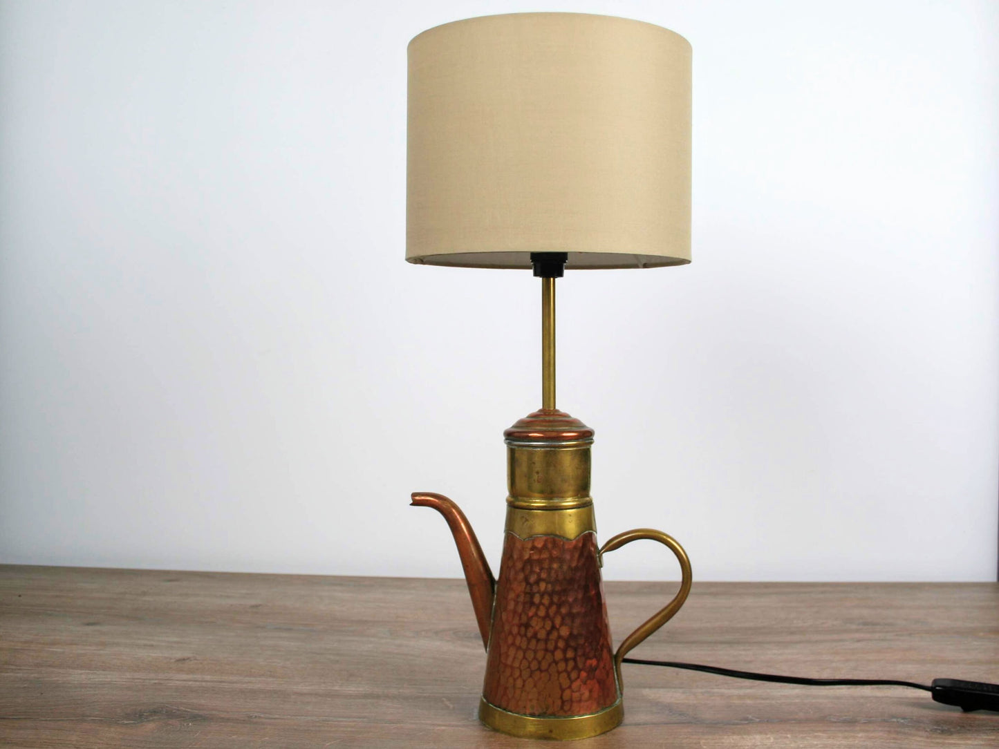 Belgium-Unique Table Lamp-Vintage Desk Lamp-Cool Desk Lamp-Vintage Coffee Pot-Unique Gift Ideas-Brass Tea Pot-Vintage Home Decor-Unique Lamp