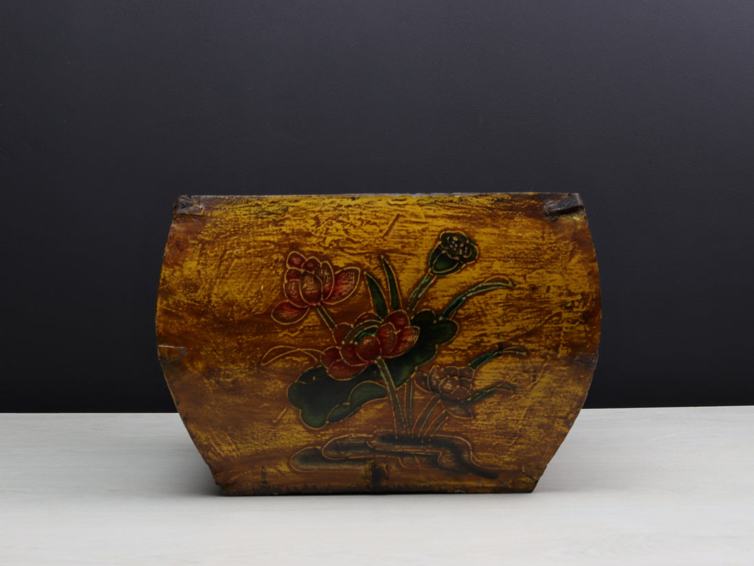 Chinese Antique Rice Bucket | Blanket Basket or Towel Basket | Vintage Home Decor