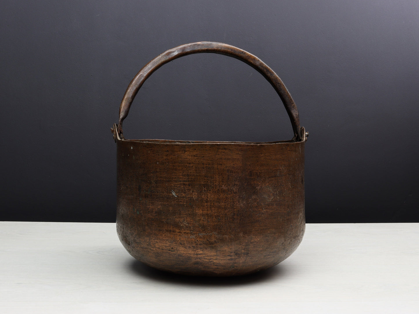 Antique Kettle-Unique Planter | Copper Cauldron-Fireplace Decor | Firewood Basket -Vintage Home Decor