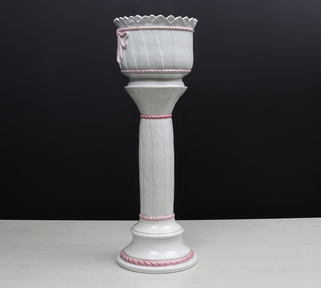 indoor column plant stand Pedestal Plant Stand – NewToMeDecor