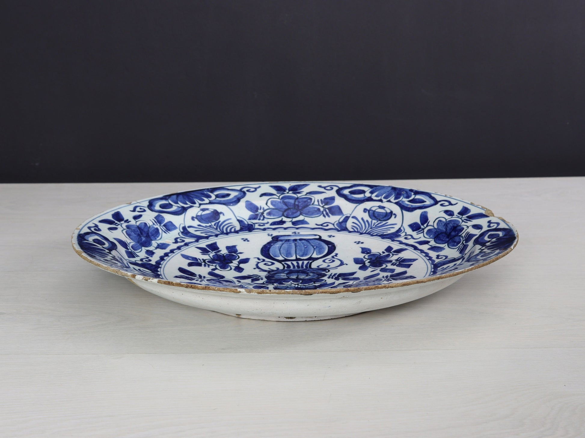 Delftware Antique Pottery-Hand Painted Charger Plate | Delft Blue wall decor plate | Vintage Home Decor-Unique Gift Ideas