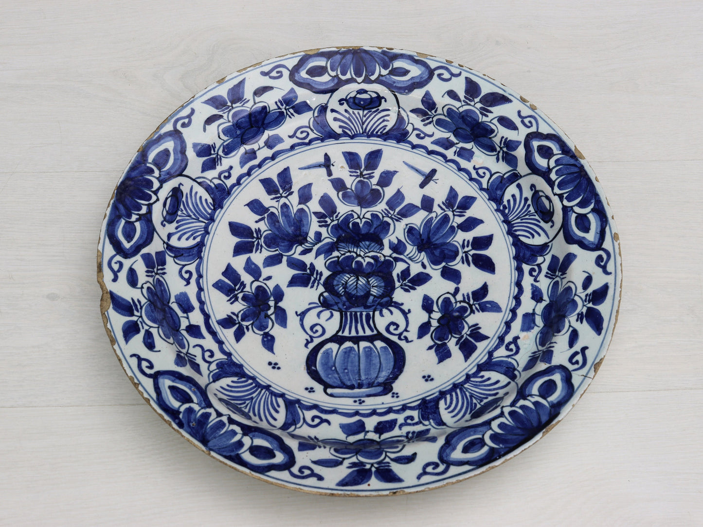 Delftware Antique Pottery-Hand Painted Charger Plate | Delft Blue wall decor plate | Vintage Home Decor-Unique Gift Ideas