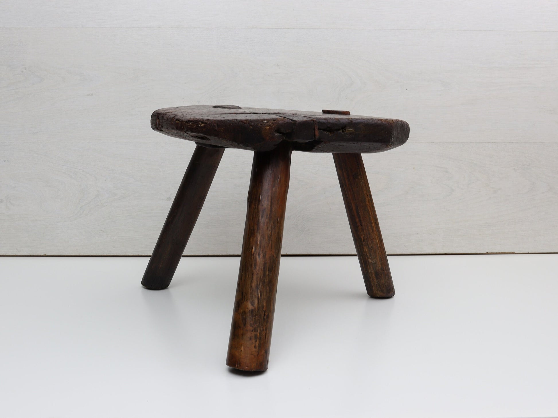 Antique Wooden Stool from Belgium | Milking Stool - Farmhouse Decor