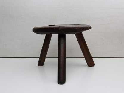 Antique Wooden Stool from Belgium | Milking Stool - Farmhouse Decor