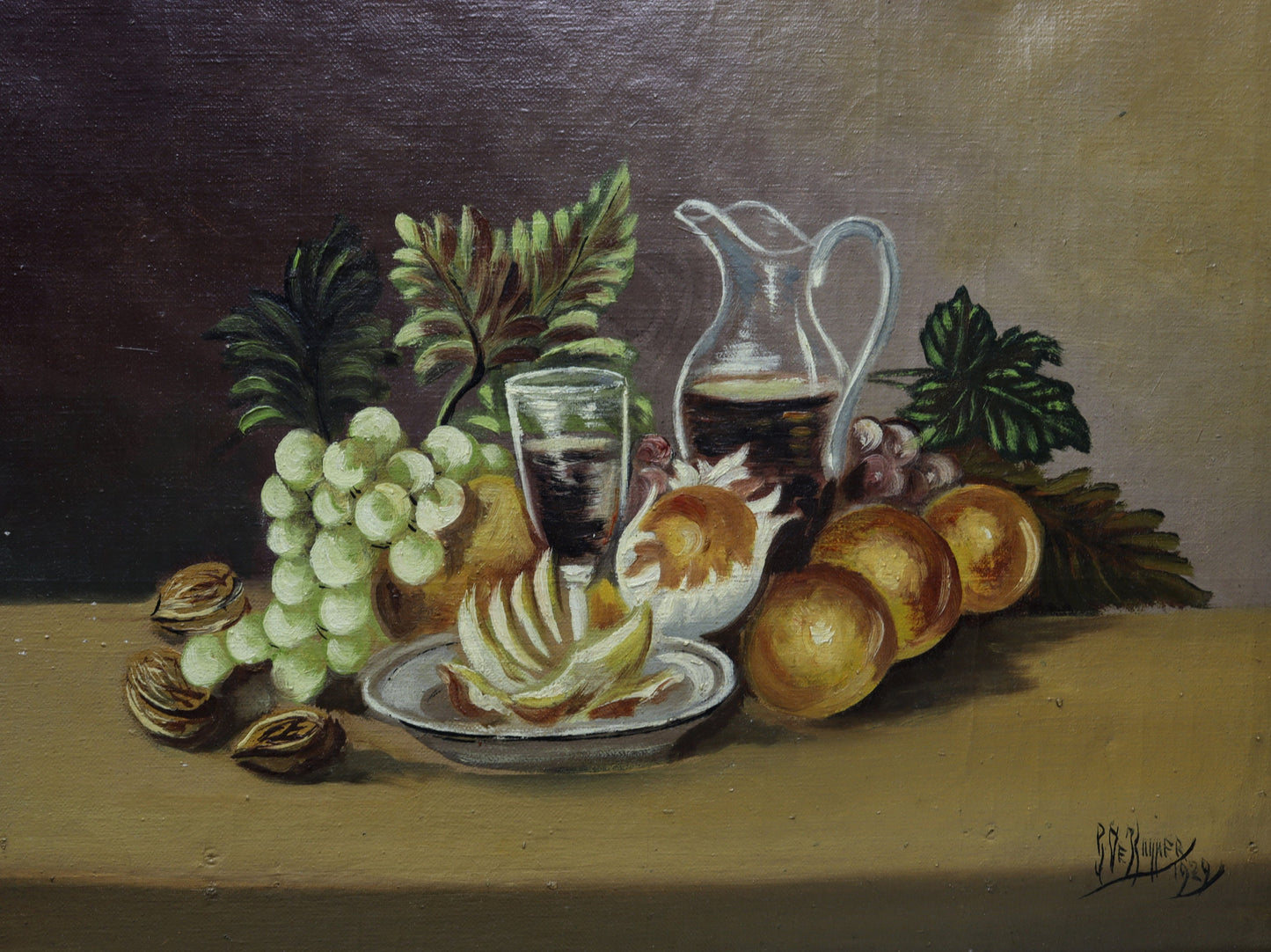 Antique Food Still Painting - Original Artwork | Antique Food Painting-Vintage Home Decor