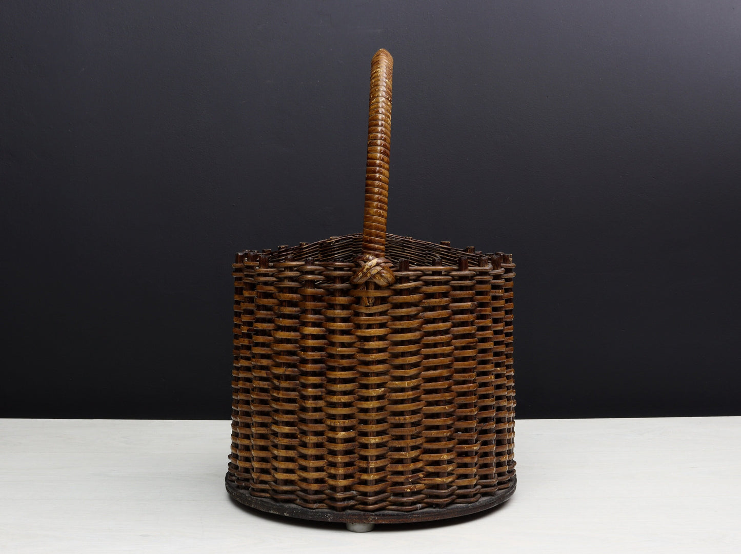 French Wicker Basket-Wine Holder | Handmade Woven Basket-Wine Caddy | Vintage Home Decor