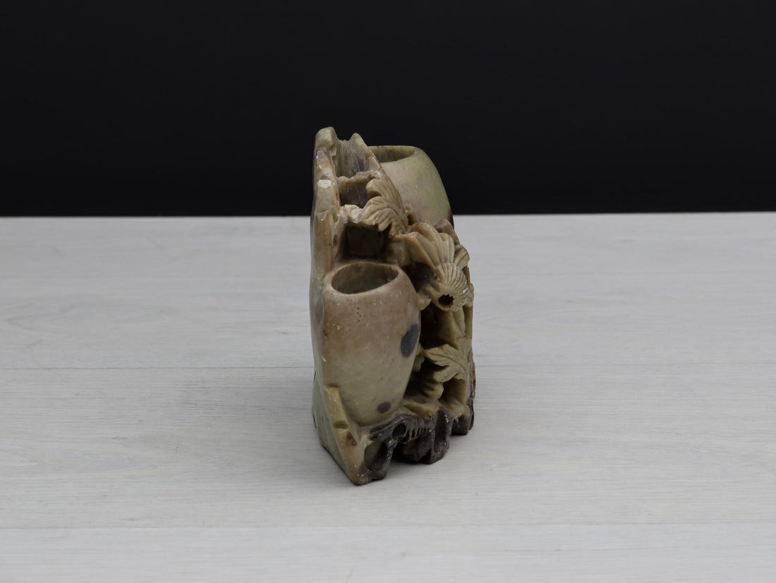 Antique Chinese-Carved Soapstone | Unique Gift Ideas-Wedding Gifts | Vintage Home Decor