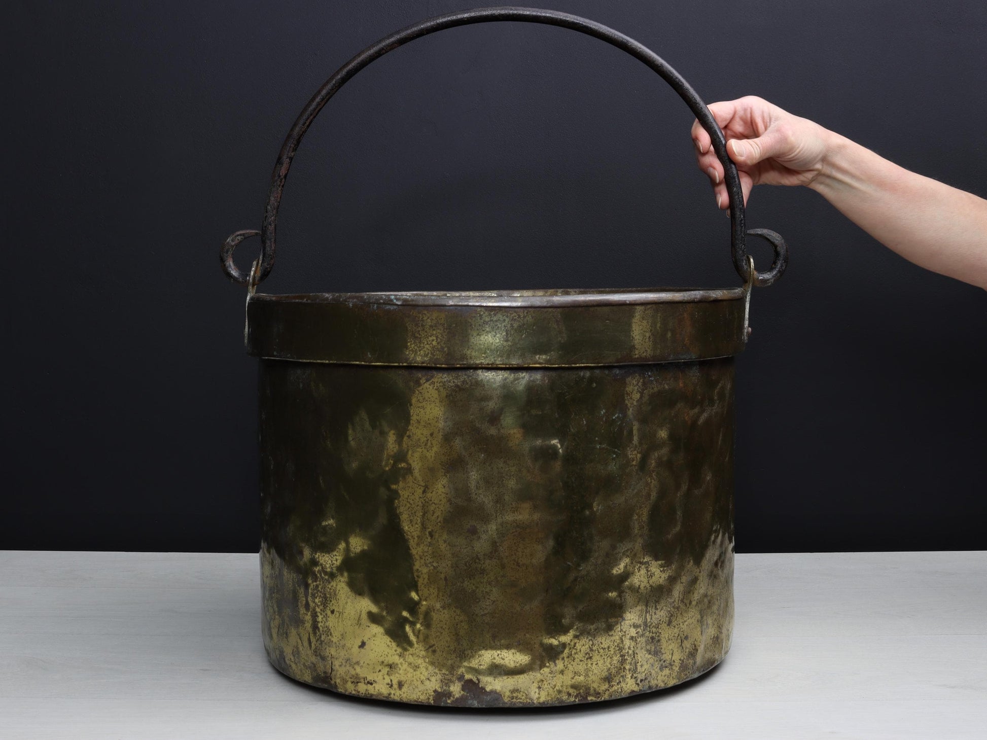 Brass Cauldron -Fireplace Decor | Brass Kettle-Firewood Holder | Copper Cauldron- Log Holder