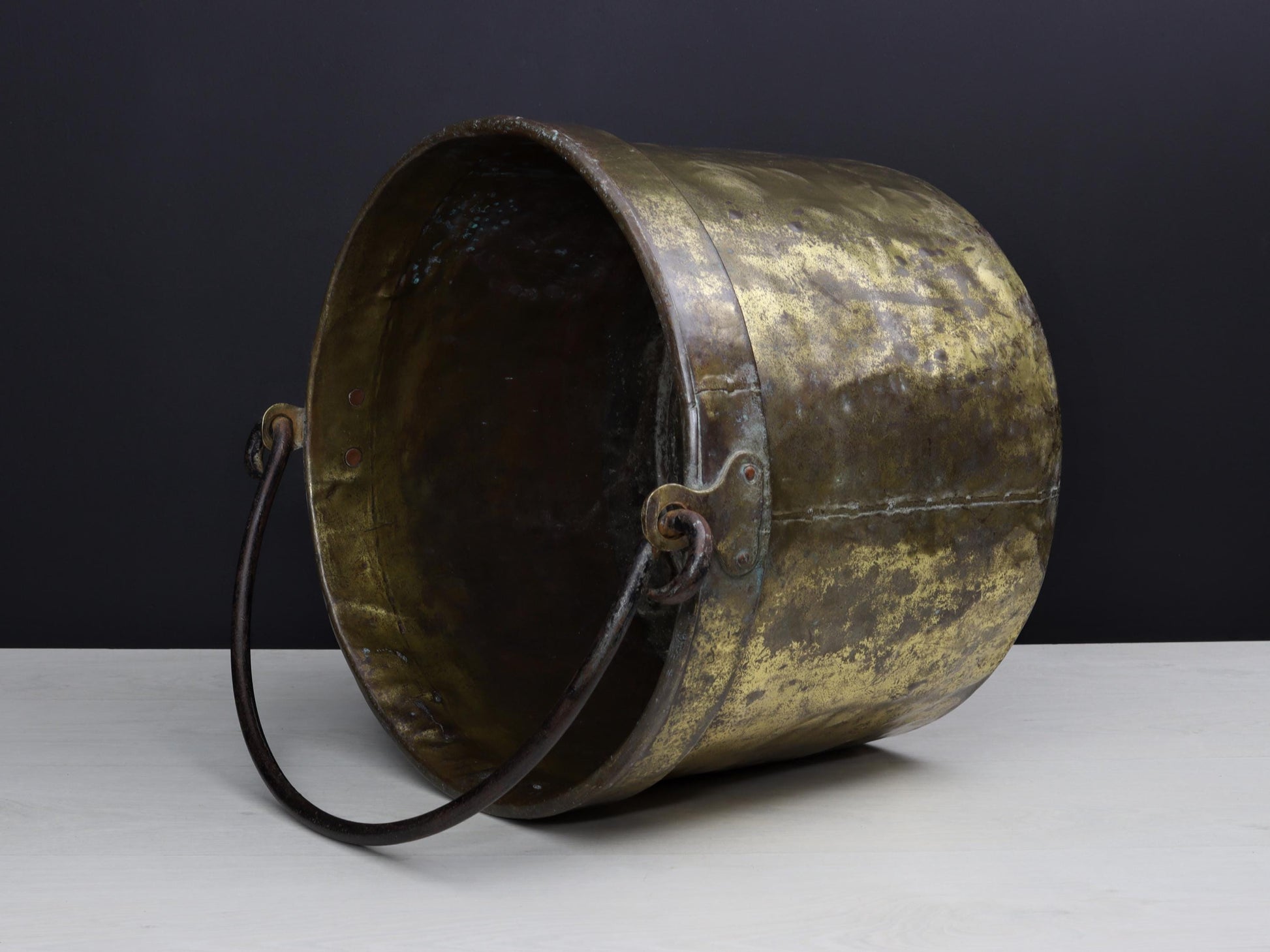 Brass Cauldron -Fireplace Decor | Brass Kettle-Firewood Holder | Copper Cauldron- Log Holder