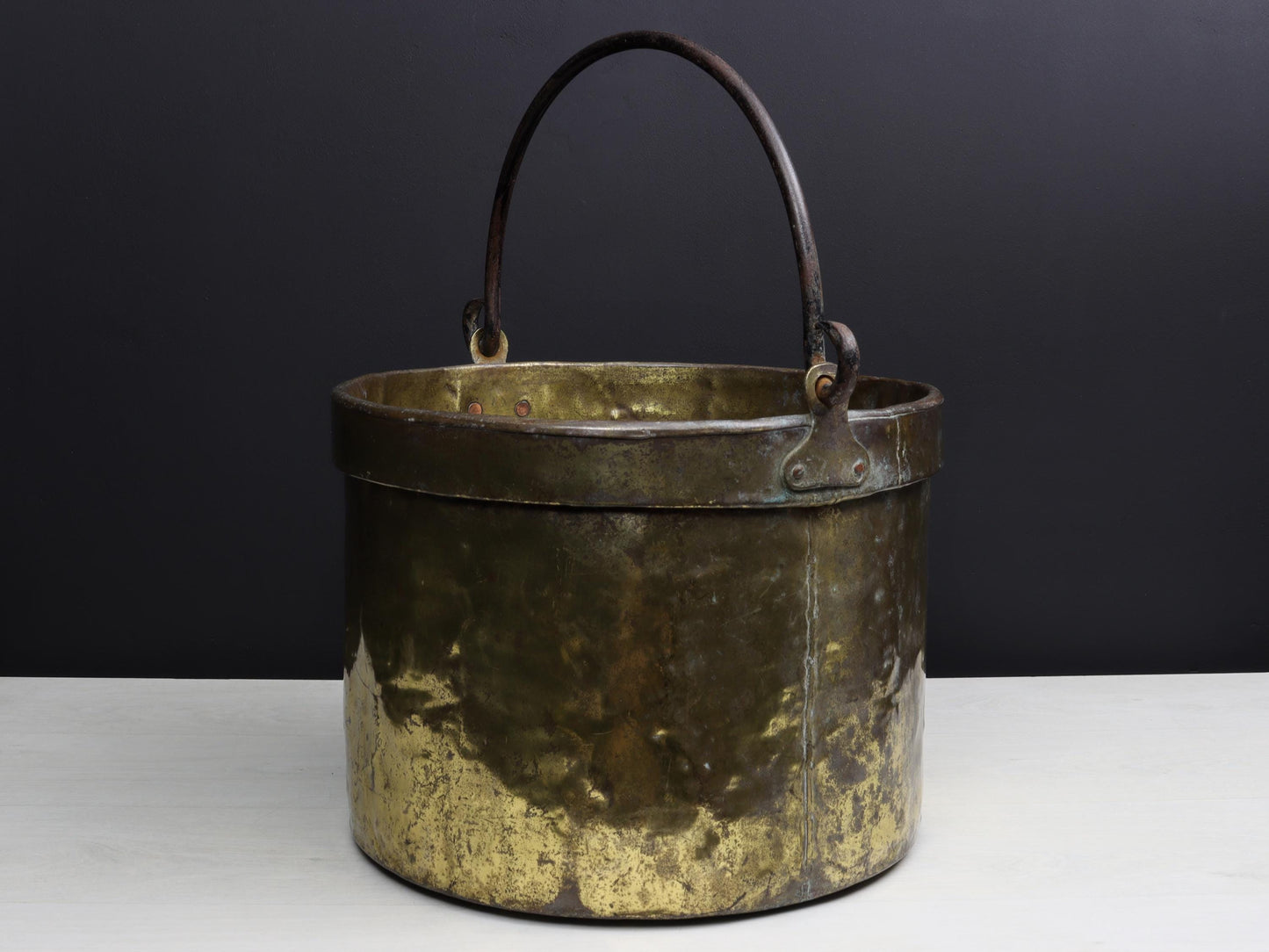 Brass Cauldron -Fireplace Decor | Brass Kettle-Firewood Holder | Copper Cauldron- Log Holder