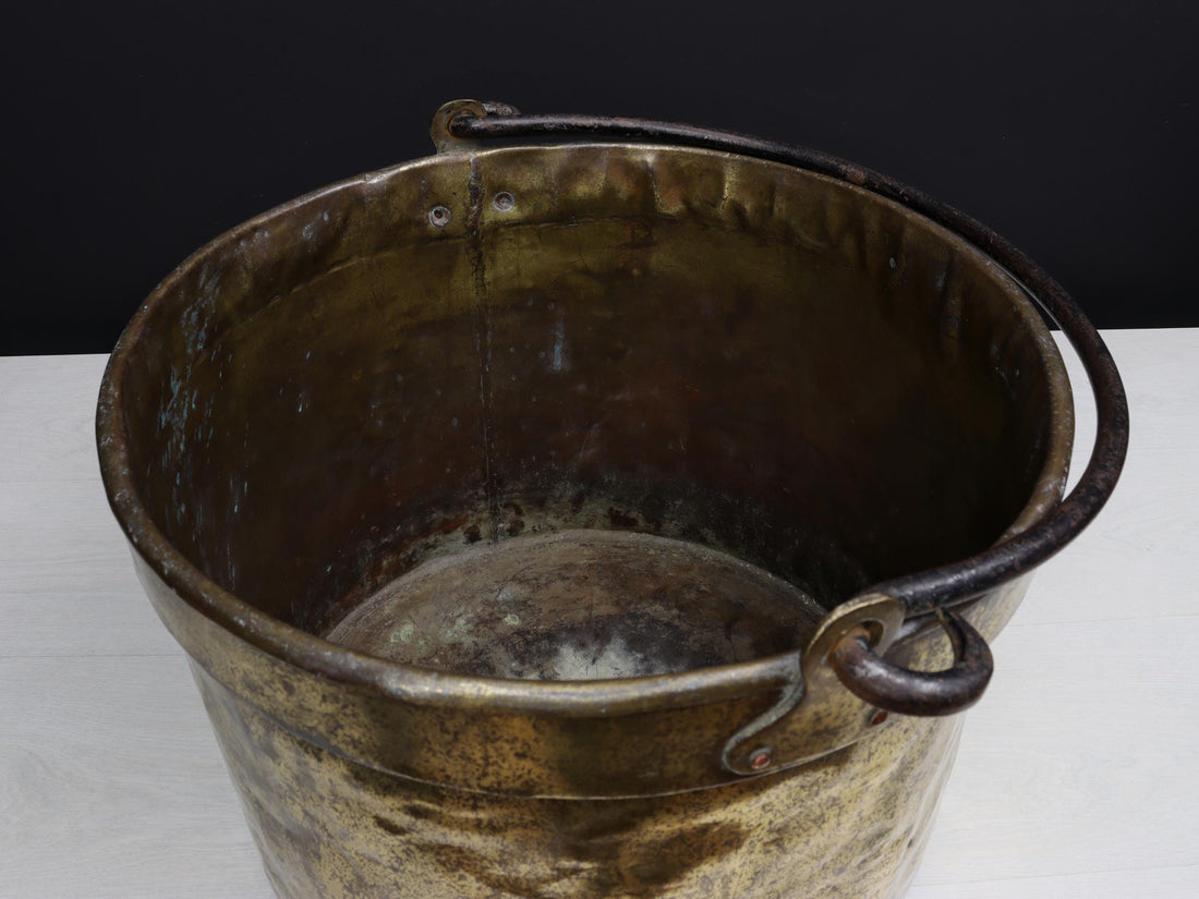 Brass Cauldron -Fireplace Decor | Brass Kettle-Firewood Holder | Copper Cauldron- Log Holder