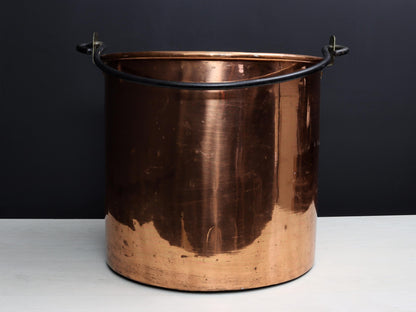 Vintage Copper Pot - Log Holder|Copper Kettle- Firewood Holder|Copper Cauldron-Vintage Home Decor