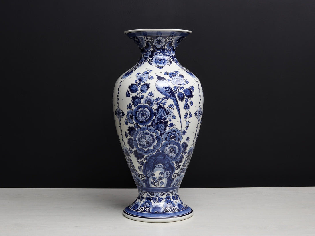 Delft Pottery Blue and White Vase | Umbrella Holder-Entryway Decor | Large Vase-Vintage Home Decor