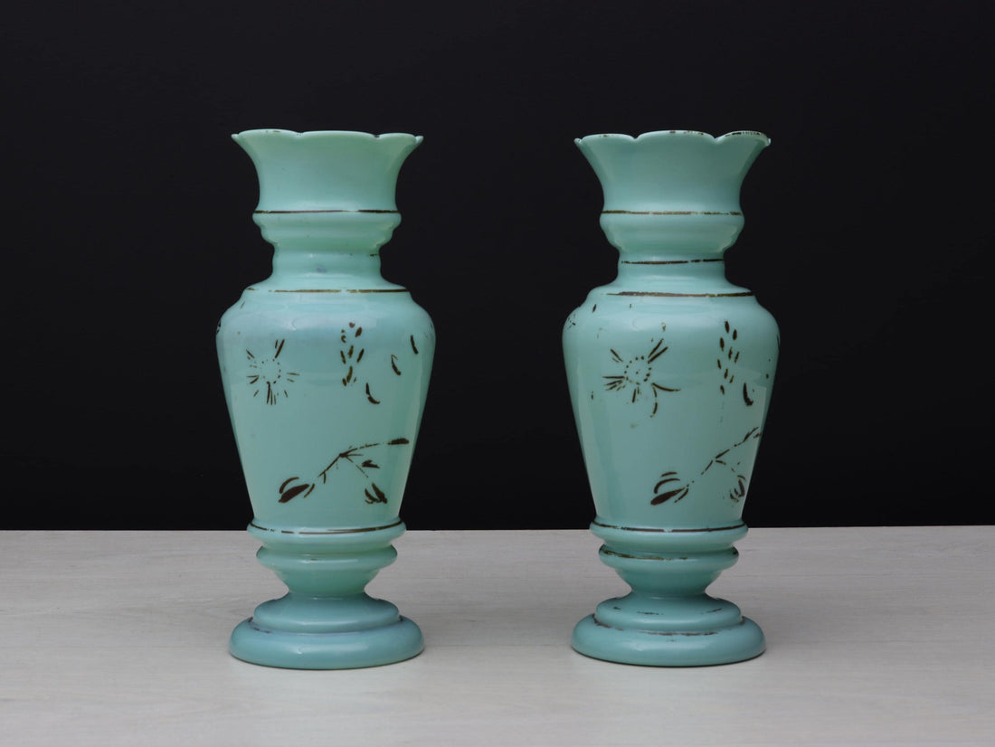 Antique Opaline Vases | Decorative Vase-Vintage Home Decorative | Antique Glass Vases