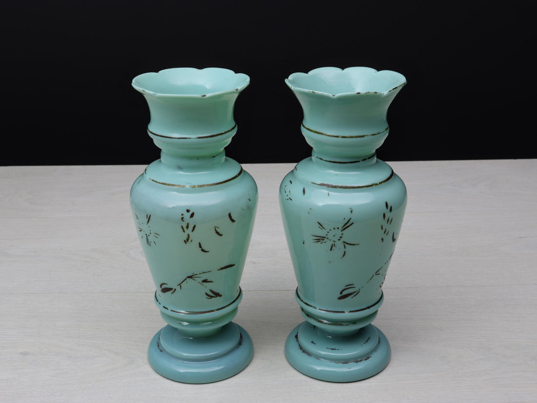Antique Opaline Vases | Decorative Vase-Vintage Home Decorative | Antique Glass Vases