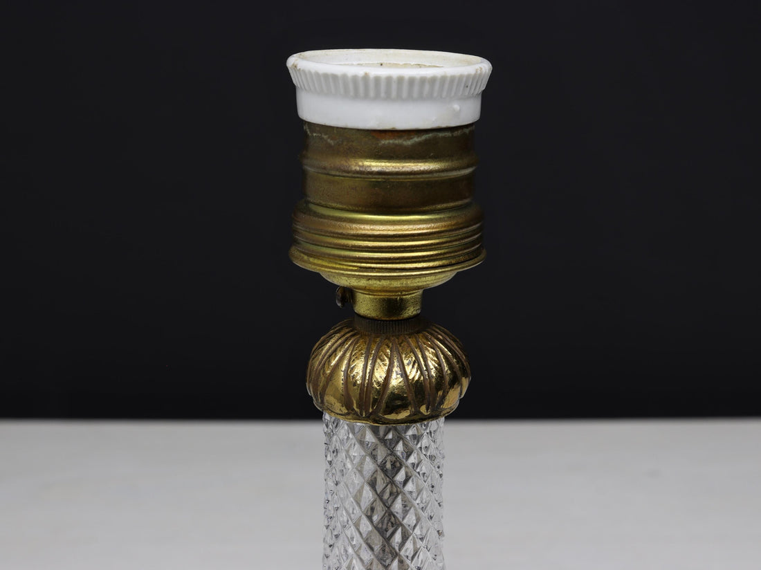 French Antique Table Lamp | Unique Crystal Lamp- Vintage Home Decor