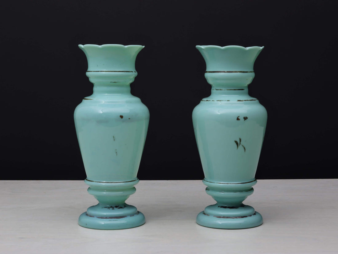 Antique Opaline Vases | Decorative Vase-Vintage Home Decorative | Antique Glass Vases