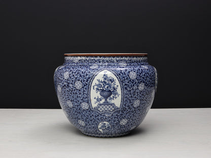 Blue and White Vase , Ceramic Planter | Plant Lovers Gift or Unique Gift Ideas | Vintage Home Decor