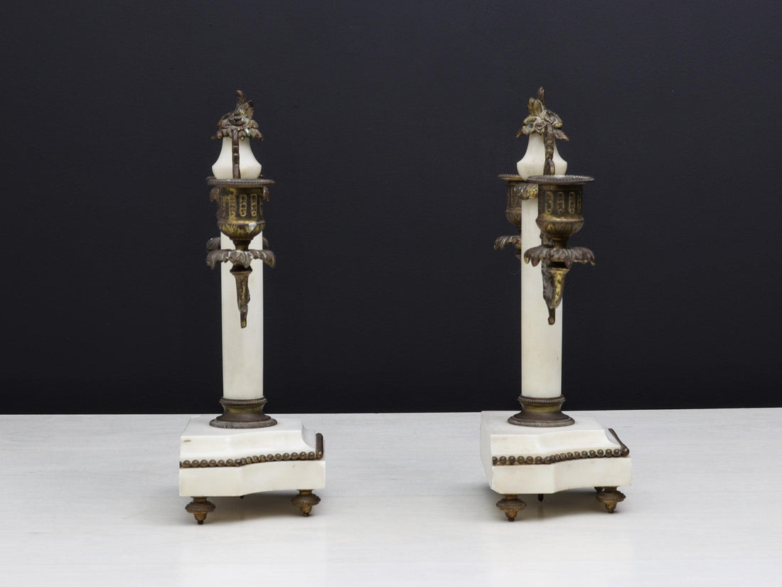 French Antique -Brass Candle Holder Set | Antique Candelabras - Unique Gift Ideas | Vintage Home Decor