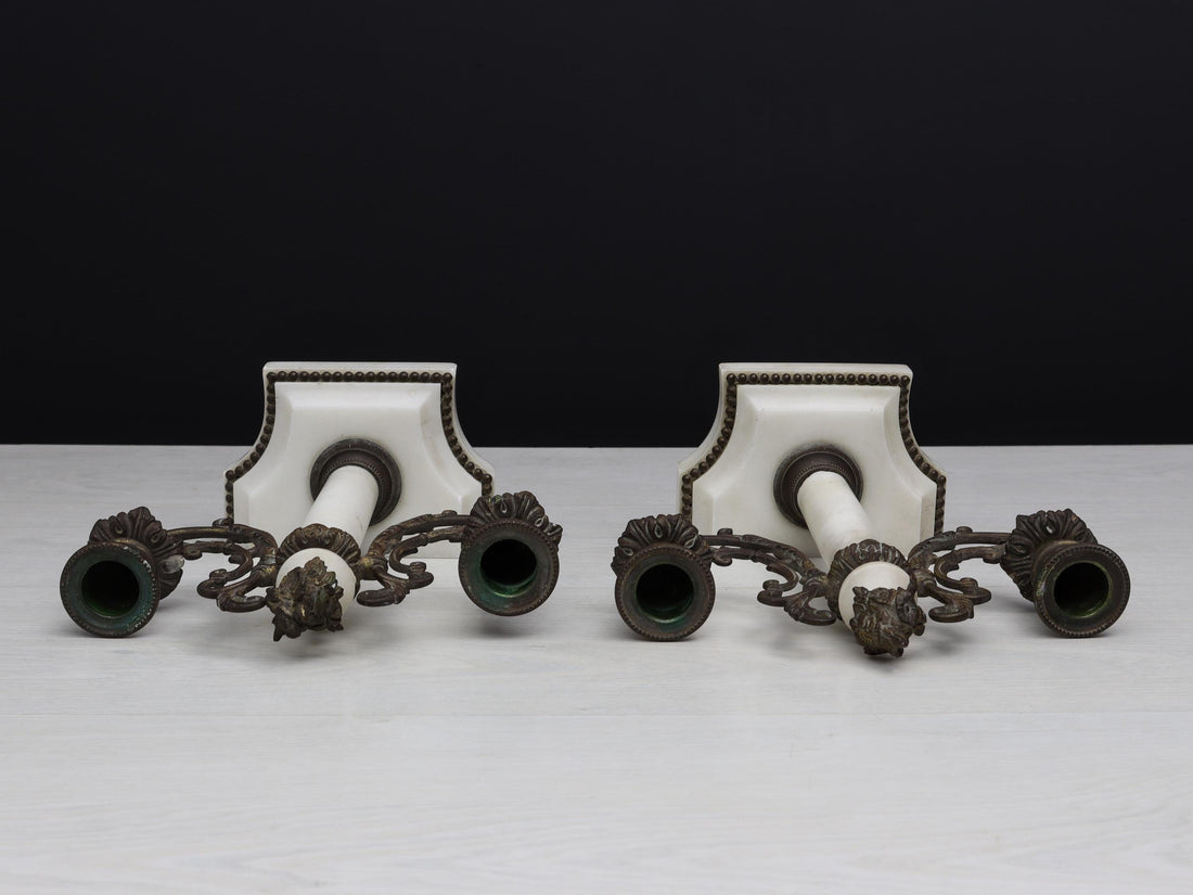 French Antique -Brass Candle Holder Set | Antique Candelabras - Unique Gift Ideas | Vintage Home Decor