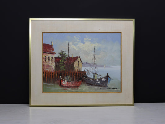 Vintage Ship Painting, Nautical Decor | Vintage Oil Painting | Vintage Home Decor | Unique Gift Ideas