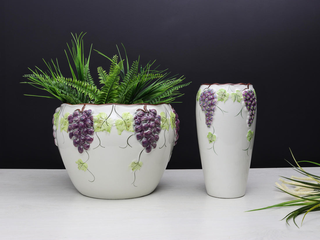 Ceramic Vase -Plant Pot Set | Vintage Planter - Decorative |Plant Lovers Gift-Vintage Home Decor