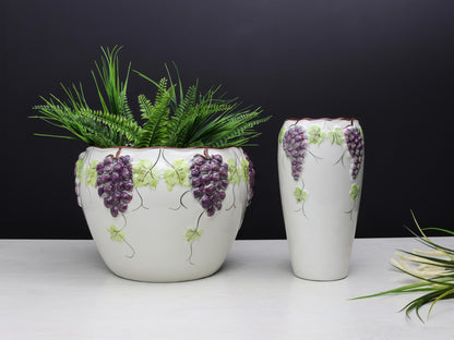 Ceramic Vase -Plant Pot Set | Vintage Planter - Decorative |Plant Lovers Gift-Vintage Home Decor