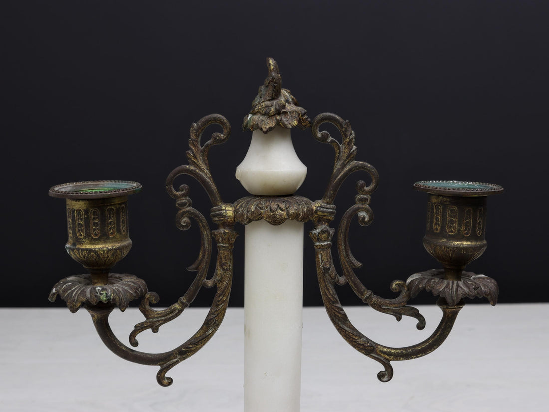 French Antique -Brass Candle Holder Set | Antique Candelabras - Unique Gift Ideas | Vintage Home Decor