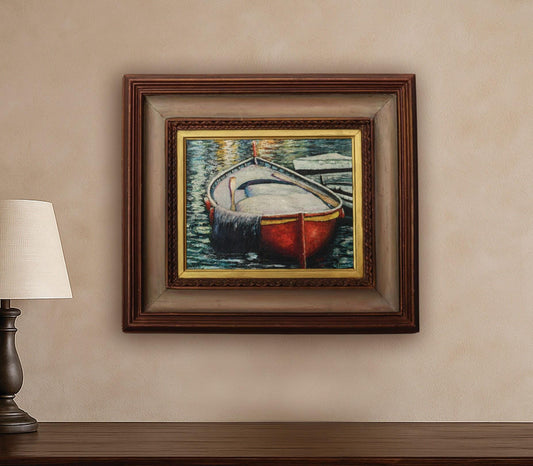 This vintage oil painting is a beautiful piece of European art that's perfect for adding a touch of nautical decor to your space. This stunning signed  original artwork captures a serene scene from the picturesque coastal town of Camogli, Italy.