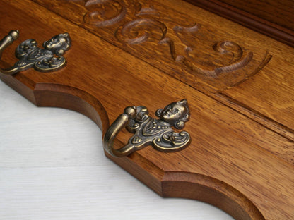 Vintage Wall Coat Rack with Shelf - Entryway Organizer