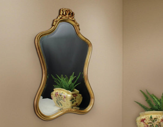 Antique Gold Decorative Mirror. Unique vintage home decor for your entryway or bathroom. Unique gift ideas.