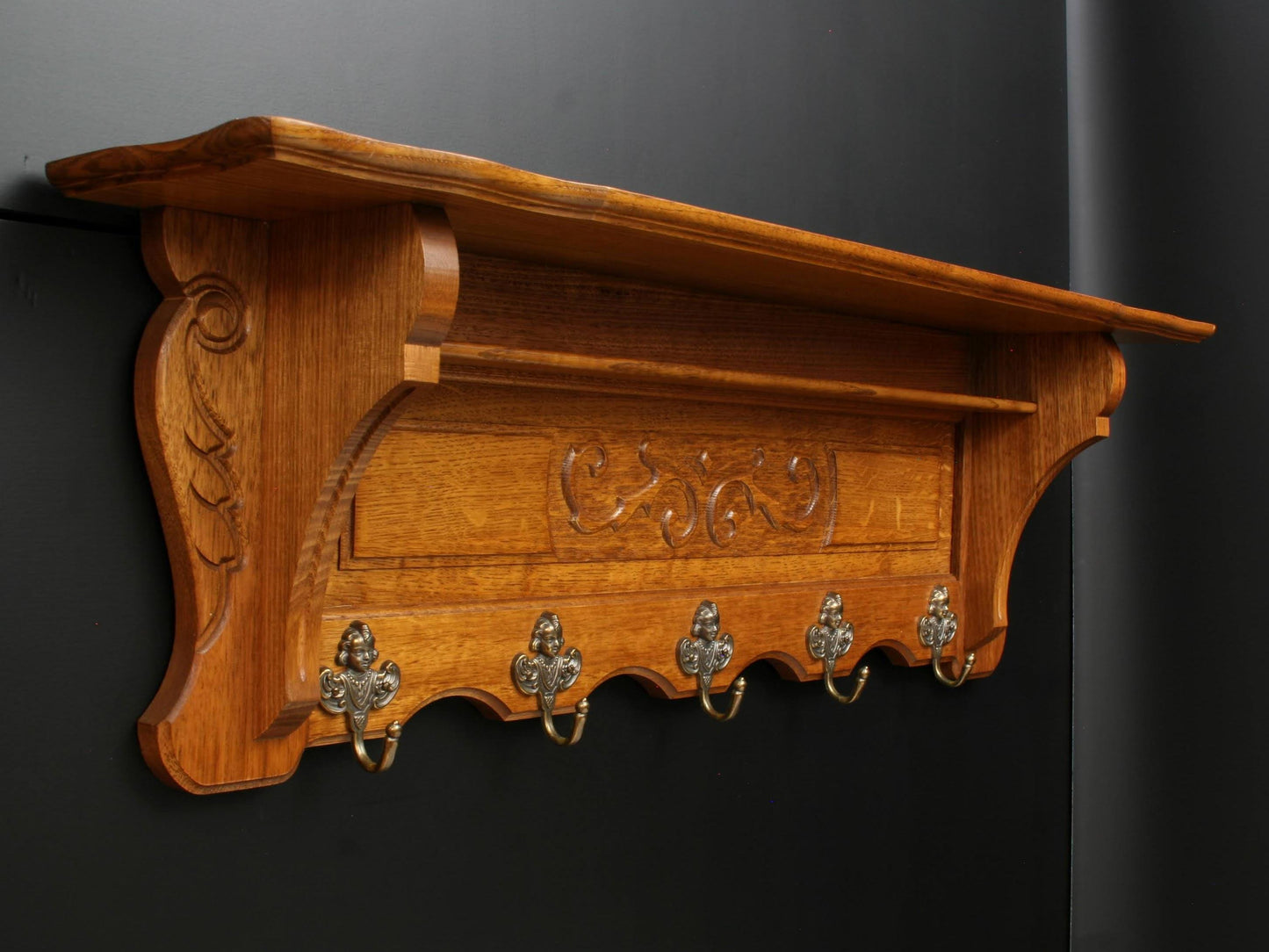 Vintage Wall Coat Rack with Shelf - Entryway Organizer