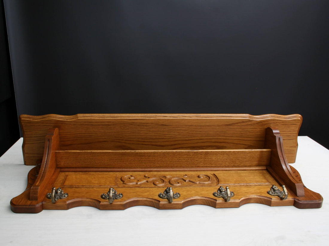 Vintage Wall Coat Rack with Shelf - Entryway Organizer