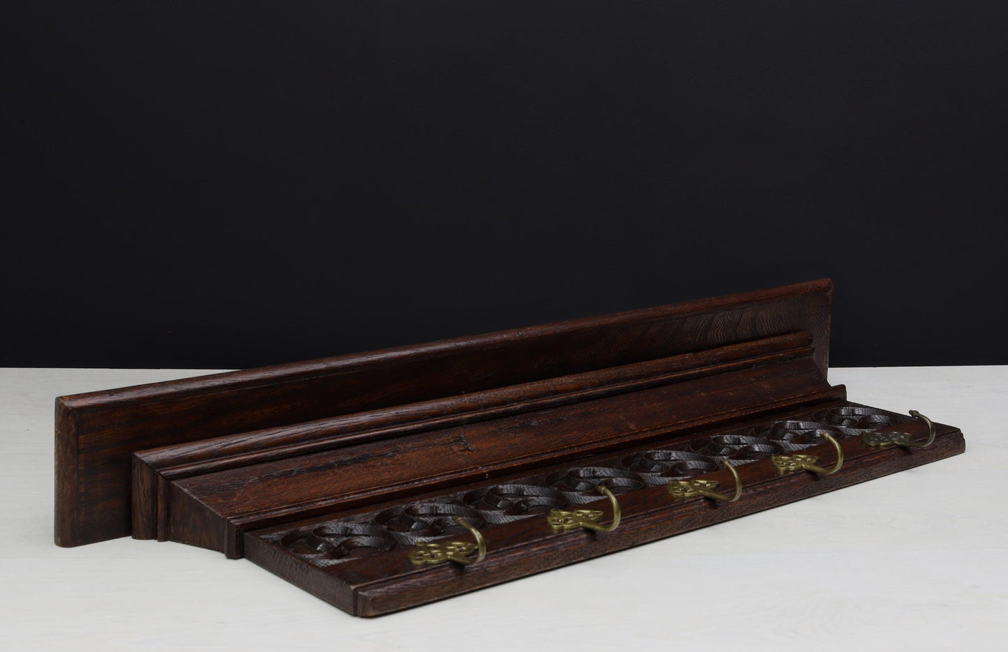Antique Wall Mount Coat Rack with Shelf| Vintage Home Decor