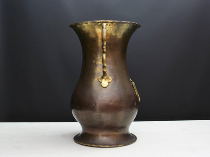 Vintage Copper Umbrella Stand with Brass Handles-Belgian Mid-Century Vintage Home Decor
