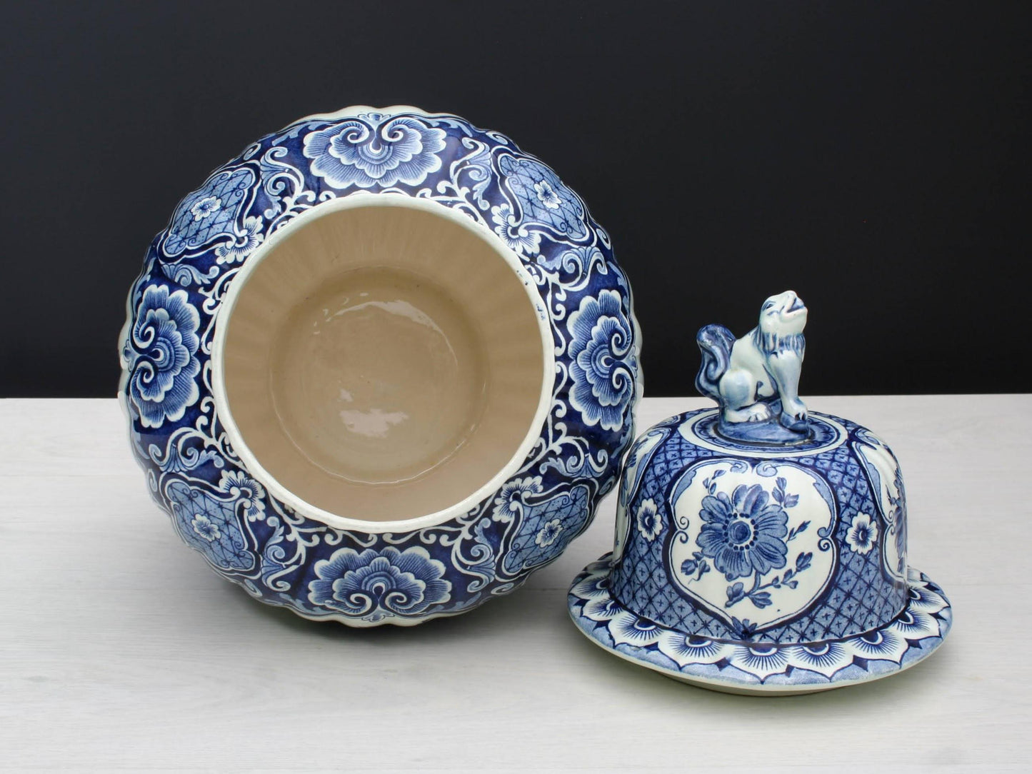 Vintage Delft Blue Ginger Jar: Large Blue and White Ceramic Vase & Unique Urn